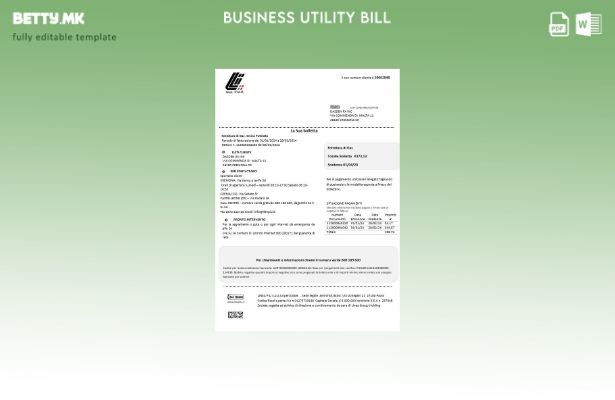 Модерен стил, шаблон за деловна сметка за комунални услуги Италија Linea Italia